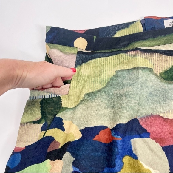 NWT Molly Bracken Erin Green Watercolor Skater Mini Skirt Wearable Art Mod Small - Picture 9 of 10